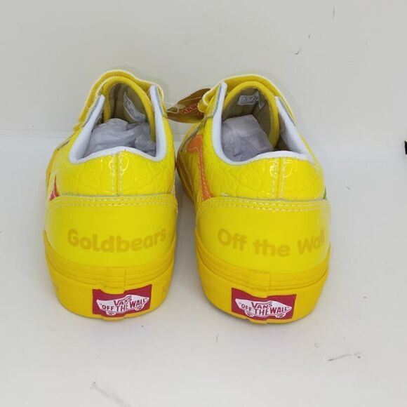 VANS Haribo Girls NEW Shiny Yellow Gold Bears Pattern Sneakers - sz. 2 1/2Y - Picture 4 of 6